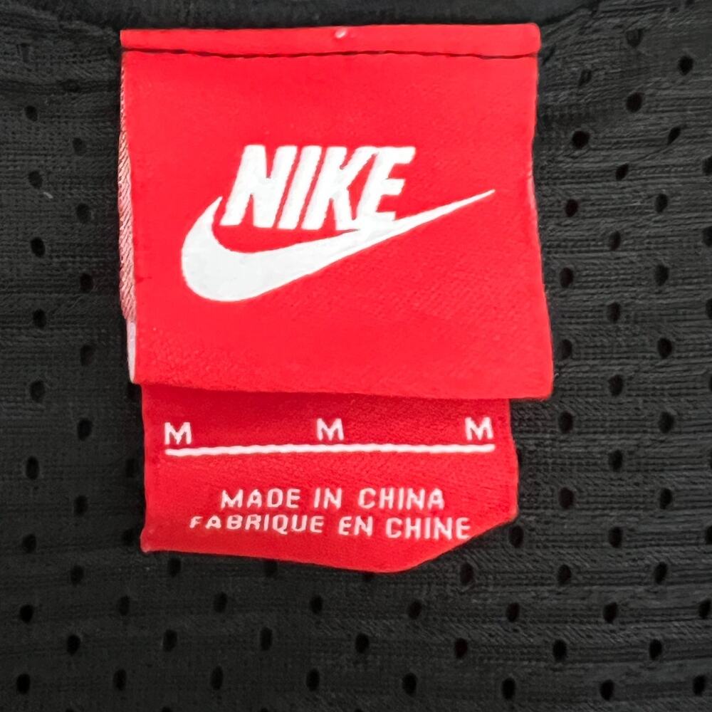 Nike Y2K Black Layered Mesh Detail Racerback Sport Tank Top White Swoosh Size M - Picture 4 of 8